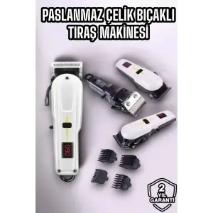 Yeni Nesil Tıraş Makinesi Uzun Şarjlı Paslanmaz Çelik Bıçaklı