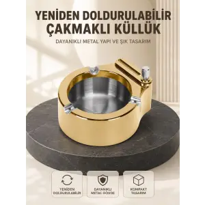 Yeniden Doldurulabilir Çakmaklı Küllük Dayanıklı Yapı