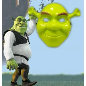 Yeşil Shrek Maskesi 21x25 cm