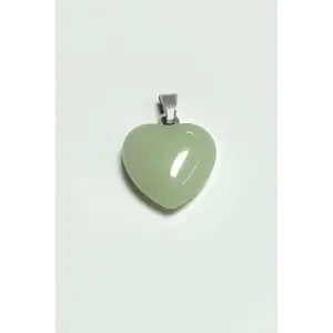 Yeşim Kalpli Doğaltaş Kolye Ucu Küçük 1,5 cm