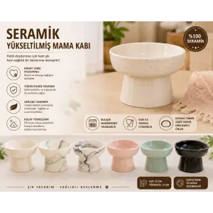 Yüksek Altlıklı Oval Seramik  Su Kabı 250 ml Çeşitli Renklerde