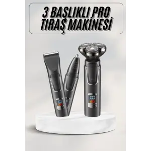 Yüksek Performanslı 3 Başlıklı Profesyonel Şarjlı Islak ve Kuru Kullanıma Uygun