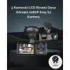 1. 3 Kameralı Full HD Araç Kamerası – Ön, İç ve Arka Görüş ile %100 Kapsama