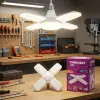1+4 Kollu - Yapraklı Pervane Modeli Papatya Beyaz Led Lamba Ampul 40w - E27 P-6040b Bx40