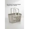 1li Gri Çok Amaçlı Kulplu Sepet Mutfak Banyo Organizer Taşıma Sepeti