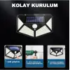 100 Led DIŞ Mekan Solar Aydınlatma Fotoselli Solar Lamba Hareket Sensörlü
