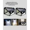 100 LED Solar Lamba Hareket Algılamalı Bahçe Duvar Dış Mekan Aydınlatma