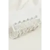 12 Adet Ezme Boru Taşlı Halka Küpe