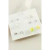 12 Adet Karışık Metal Taşlı Küpe