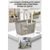 12li Gri Çok Amaçlı Kulplu Sepet Mutfak Banyo Organizer Ekonomik Set
