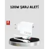 120W Hızlı Şarj Başlığı Ultra Güçlü Type-C Adaptör Kablo Dahil
