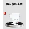 120W Hızlı Şarj Başlığı Ultra Güçlü Type-C Adaptör Kablo Dahil