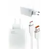 120W Şarj Aleti Hızlı Çift Turbo Şarj Aleti Seti Beyaz