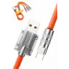 120W Silikon Metal Uçlu LED Işıklı 3 In1 Şarj Kablosu 1.2m