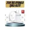 15/Pro/Pro Max 25W İOS Uyumlu Hızlı Şarj Aleti Adaptörlü Beyaz