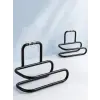 2 Adet Yapışkanlı WC Kağıtlık Siyah Metal Pratik Duvar Tipi Rulo Tutucu