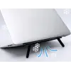2 Kademeli Katlanabilir ve Yapışkanlı Laptop Standı Siyah