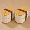 2li 1000ml Ahşap Kapaklı Lunch Box Set Bambu Diyet Yemek Kabı Saklama Kutusu Öğle Yemeği Kutusu
