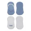 2Li Babet Cute Face Penye Çorap 30103 Mavi-Beyaz