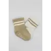 2Li Çemberli Kaymaz Soket Çorap 10125 Bej-Ekru