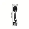 2li Paket Taktiksel Spork Kaşık Çatal - 5 Fonksiyonlu - Paslanmaz Çelik