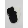2Li Sneakers Kaymaz Basic Penye Çorap 20103 Siyah Ekru