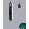 2 Metre Kablolu 3 USB Portlu Anahtarlı Üçlü Priz