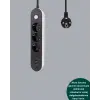 2 Metre Kablolu 3 USB Portlu Anahtarlı Üçlü Priz