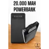 20.000 Mah Led Işıklı LCD Ekran USB Girişli Type-C Lightning Powerbank Yeni Nesil