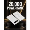 20.000mAh PD Powerbank LED Işık LCD Ekran Dahili Kablo Çoklu Giriş Yeni Nesil
