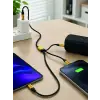 240W 3ü 1 Arada Hızlı Şarj Kablosu USB Type-C Lightning Micro USB