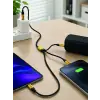 240W 3ü 1 Arada Hızlı Şarj Kablosu USB Type-C Lightning Micro USB