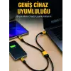 240W Çoklu Şarj Kablosu Type-C Lightning Micro USB Örgü Kablo