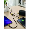 240W Çoklu Şarj Kablosu Type-C Lightning Micro USB Örgü Kablo