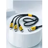 240W Çoklu Şarj Kablosu Type-C Lightning Micro USB Örgü Kablo