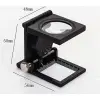 28x28 Mm Katlanır Sayaçlı Metal Lüp, 2 Led Işıklı Büyüteç Tekstil Th9005a