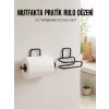 2’li Siyah Metal Rulo Kağıt Tutucu Yapışkanlı Banyo ve Mutfak Kağıtlık