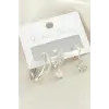 3 Adet Baget Zirkon Taşlı Küpe