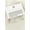 3 Adet Baget Zirkon Taşlı Küpe