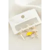 3 Adet Bulut Şimşek Zirkon Taşlı Küpe