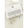3 Adet Göz Zirkon Taşlı Küpe