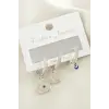3 Adet Göz Zirkon Taşlı Küpe
