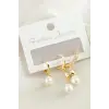 3 Adet Oval İnci Zirkon Taşlı Küpe