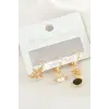 3 Adet Yıldız Zirkon Taşlı Küpe