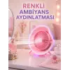 3 Hız Ayarlı USB Şarjlı RGB Masa Fanı