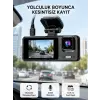 3 Kameralı Araç DVR 1080P Ön + HD Arka + İç Kamera Döngü Kayıt 2’’ Ekran