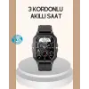 3 Kordonlu Akıllı Saat Uzun Pil Süreli