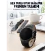 3 Kordonlu AMOLED Ekran Bluetooth Aramalı Akıllı Saat Metal, Deri ve Silikon Kordon Seti