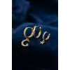3 lü Ay ve Yıldız Model Gold Renk Set Küpe