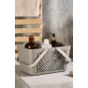 3lü Gri Çok Amaçlı Kulplu Sepet Mutfak Banyo Çamaşır Organizer Seti